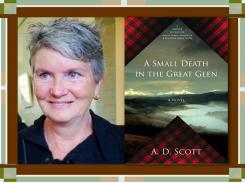 A.D. Scott with "A Small Death in the Great Glen" cover