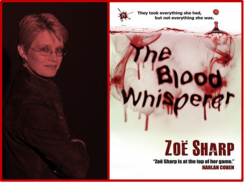 Author Zoe Sharp & Blood Whisperer Cover